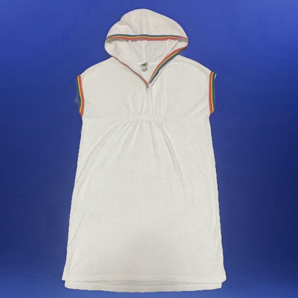 Girls Hanna Andersson Swim Cover Up White With Rainbow Size 12